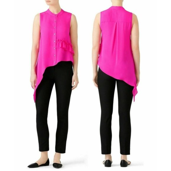 Nicole Miller Tops - Nicole Miller Pink Button Up Sleeveless Blouse Size M